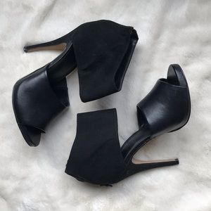 Suede/Leather Black Heels